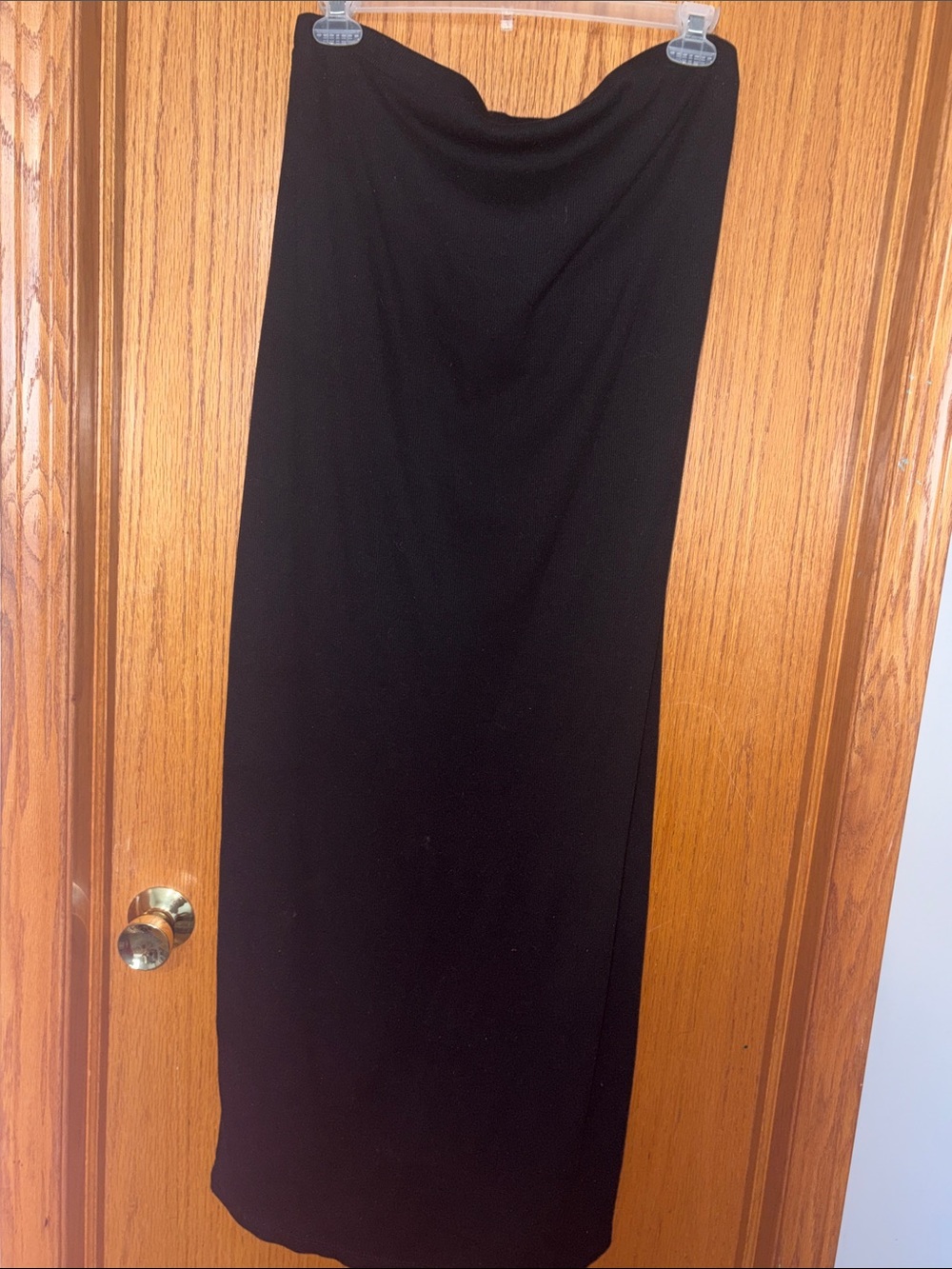 Strapless black dress with built in bra